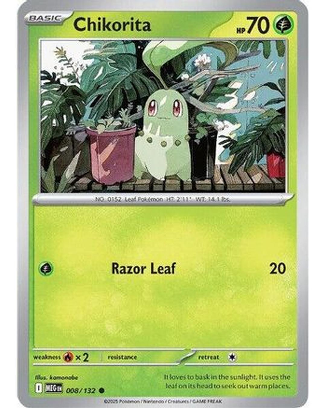 Chikorita 008/132  - Reverse Holofoil ME01 Mega Evolution - Common