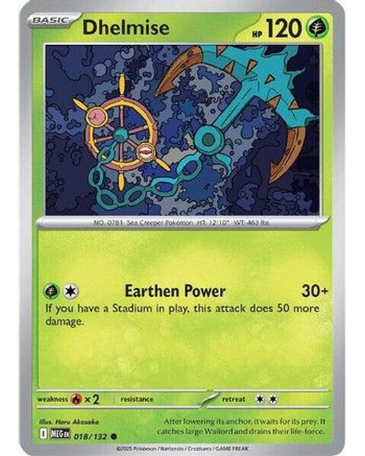 Dhelmise 018/132  - Reverse Holofoil ME01 Mega Evolution - Common