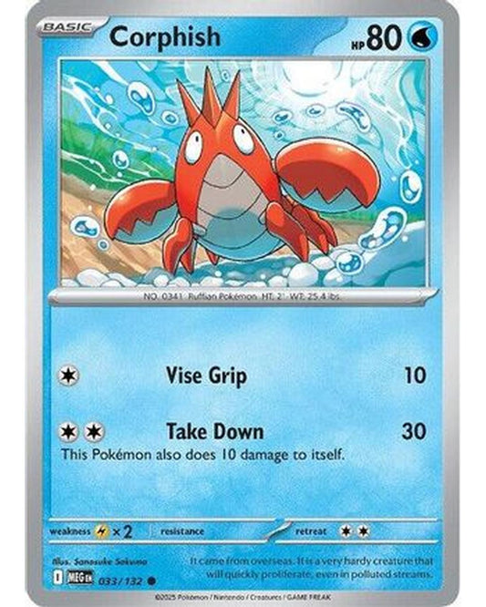 Corphish 033/132  - Reverse Holofoil ME01 Mega Evolution - Common