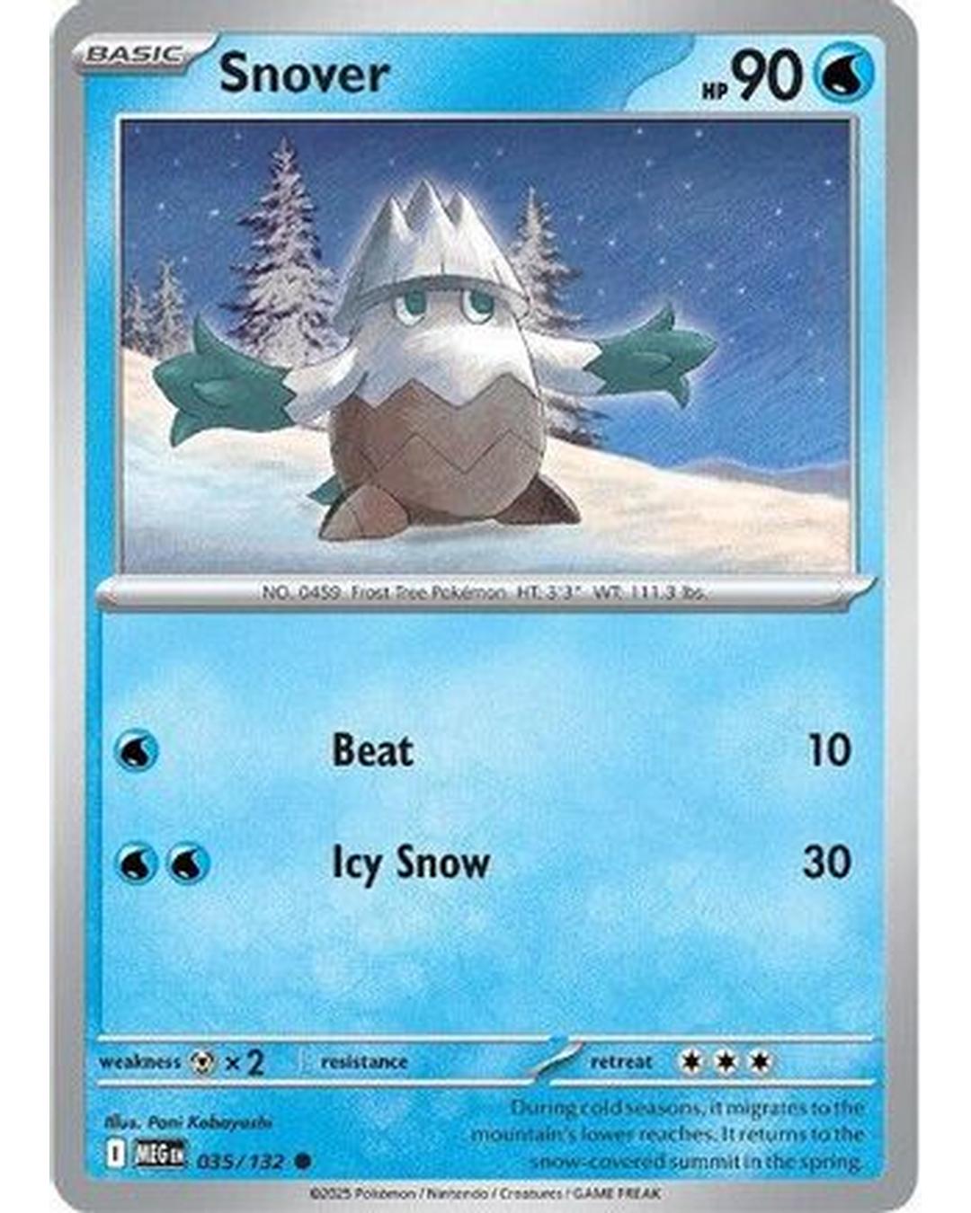 Snover 035/132  - Reverse Holofoil ME01 Mega Evolution - Common