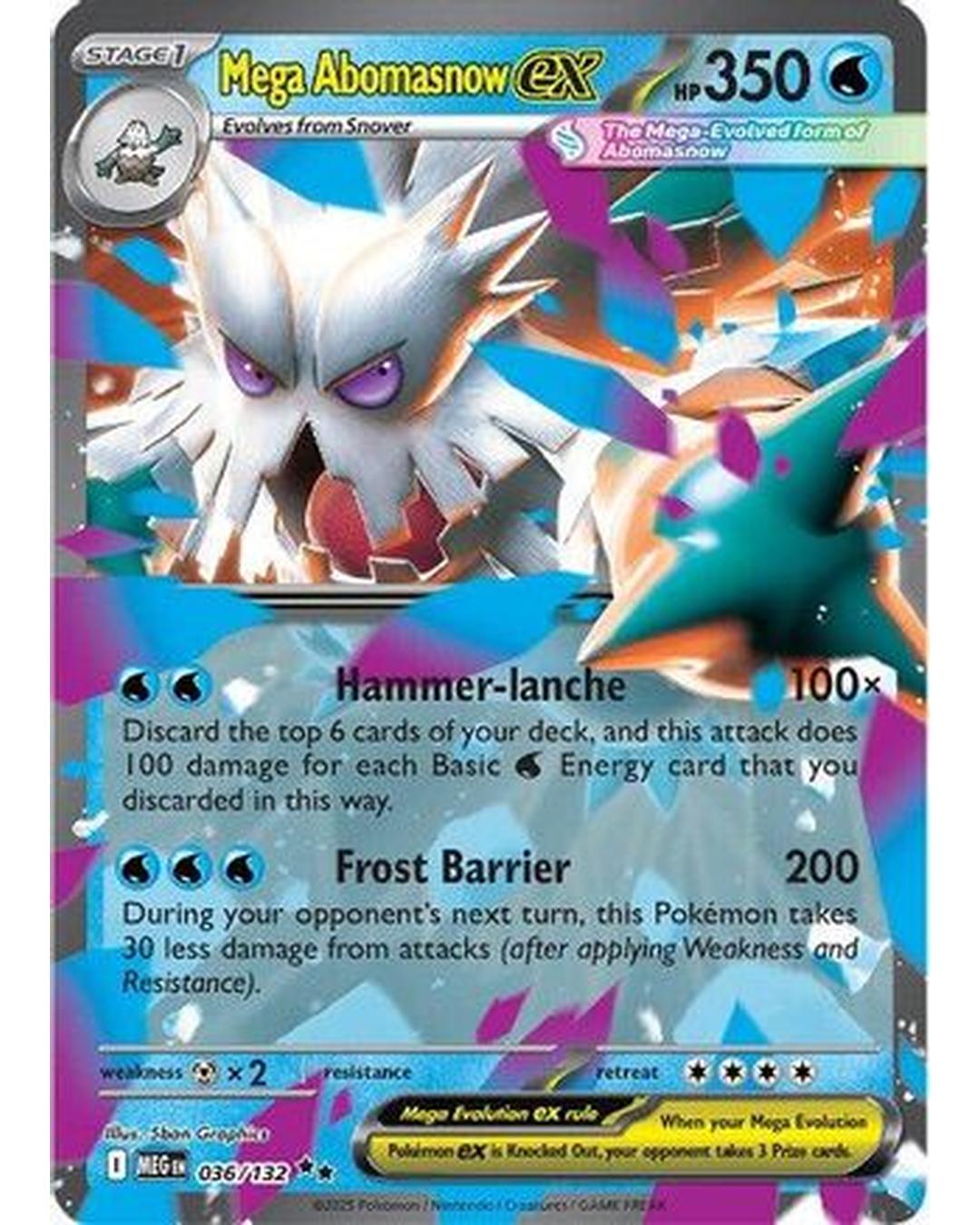 Mega Abomasnow ex 036/132  - Holofoil ME01 Mega Evolution - Double Rare