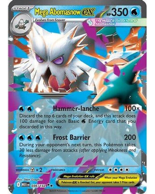 Mega Abomasnow ex 036/132  - Holofoil ME01 Mega Evolution - Double Rare