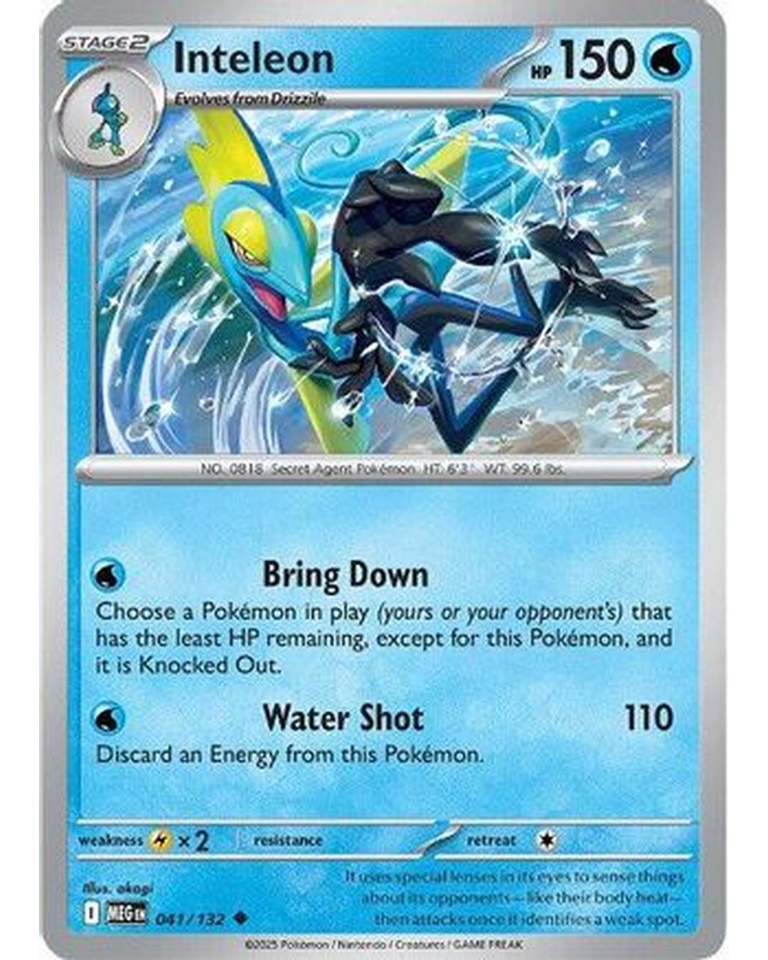 Inteleon 041/132  - Reverse Holofoil ME01 Mega Evolution - Uncommon