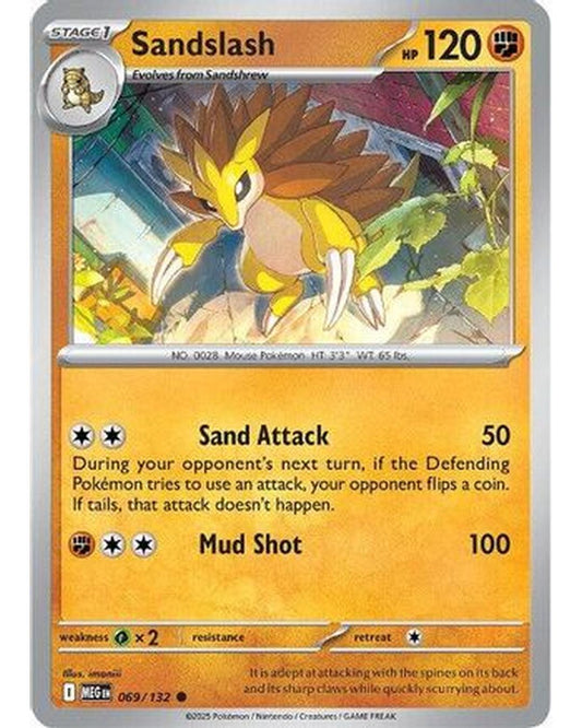 Sandslash 069/132  - Reverse Holofoil ME01 Mega Evolution - Common
