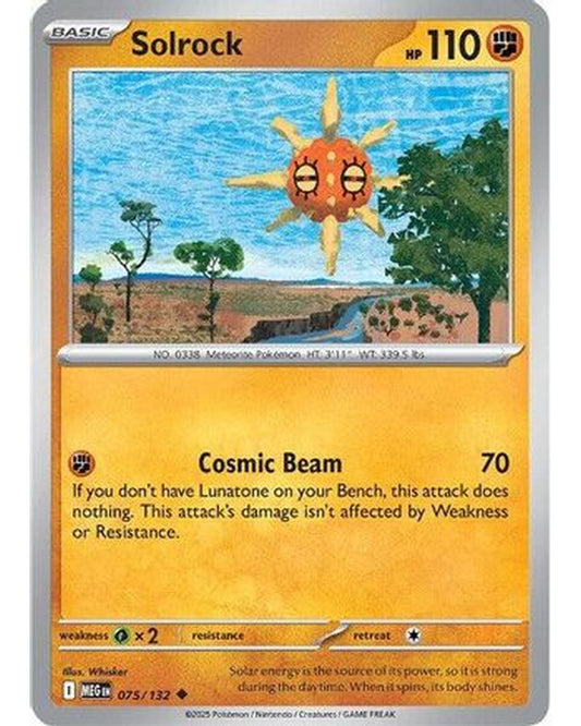 Solrock 075/132  - Reverse Holofoil ME01 Mega Evolution - Uncommon