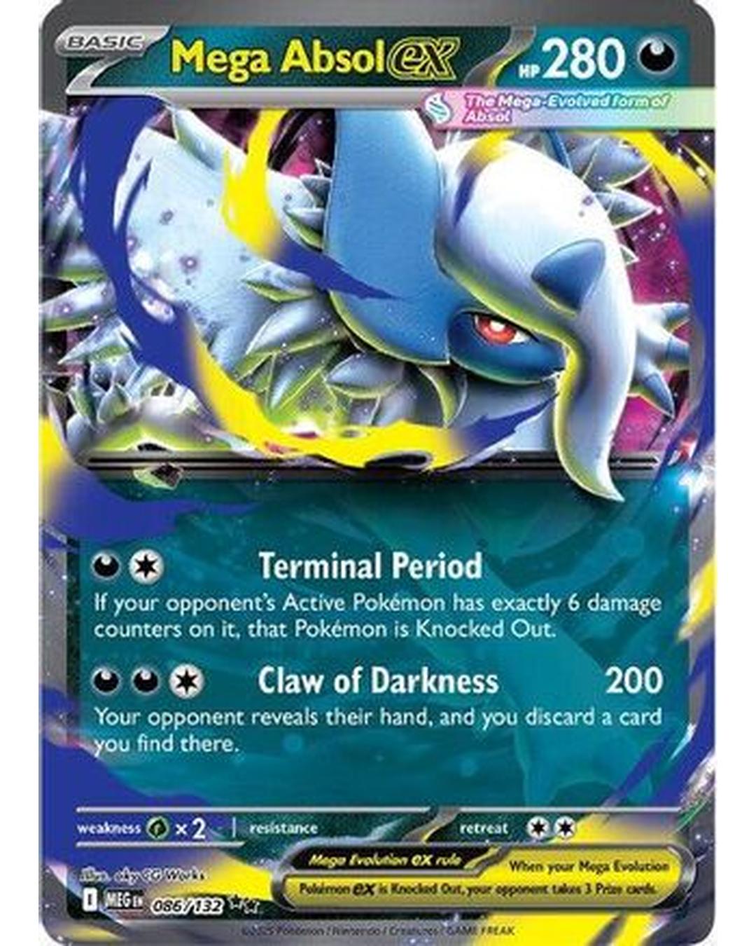 Mega Absol ex 086/132  - Holofoil ME01 Mega Evolution - Double Rare