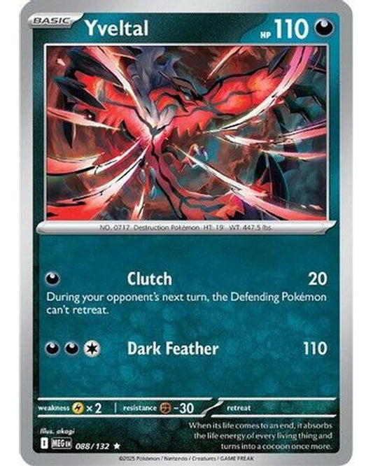 Yveltal 088/132  - Reverse Holofoil ME01 Mega Evolution - Rare