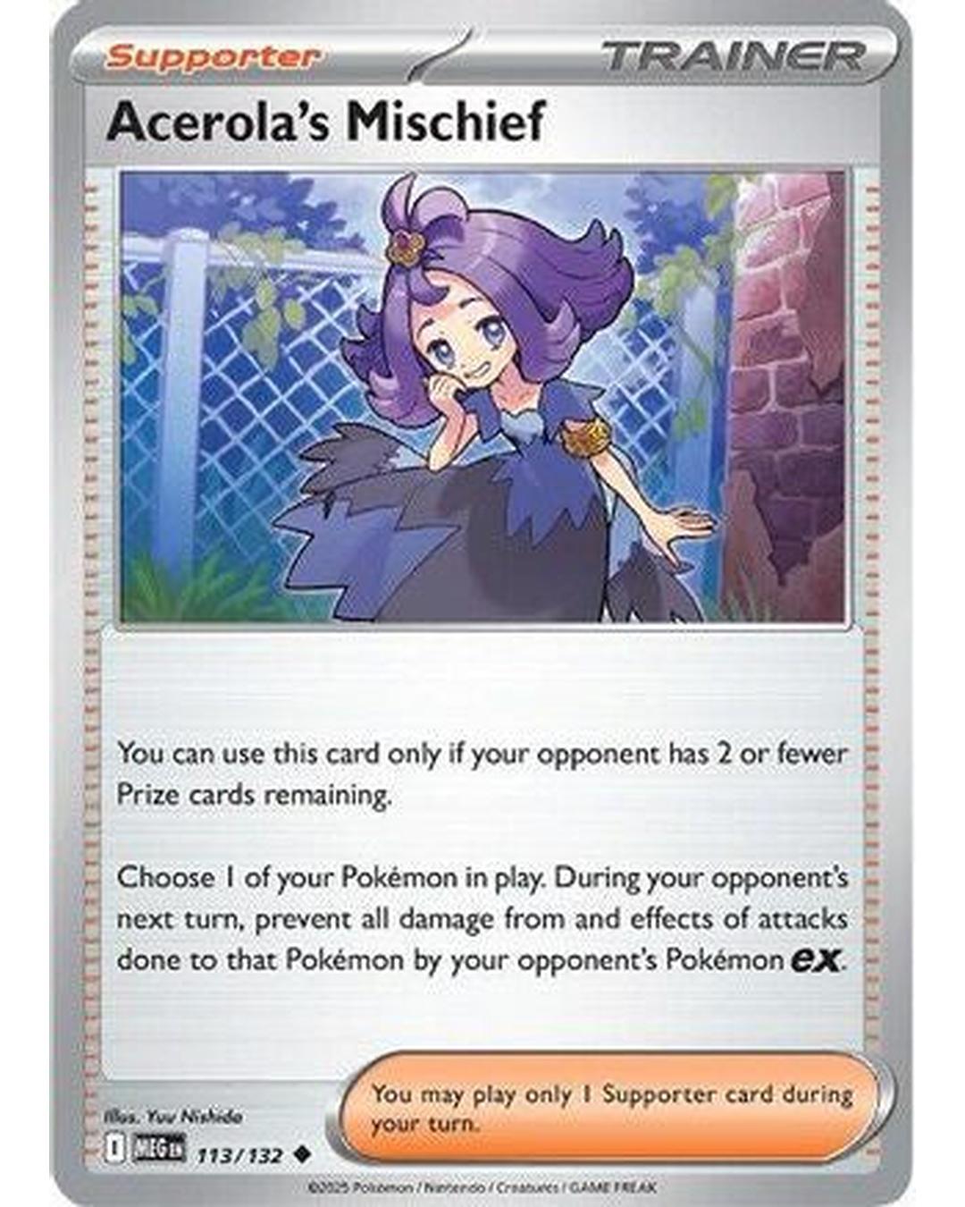 Acerola's Mischief 113/132  - Reverse Holofoil ME01 Mega Evolution - Uncommon