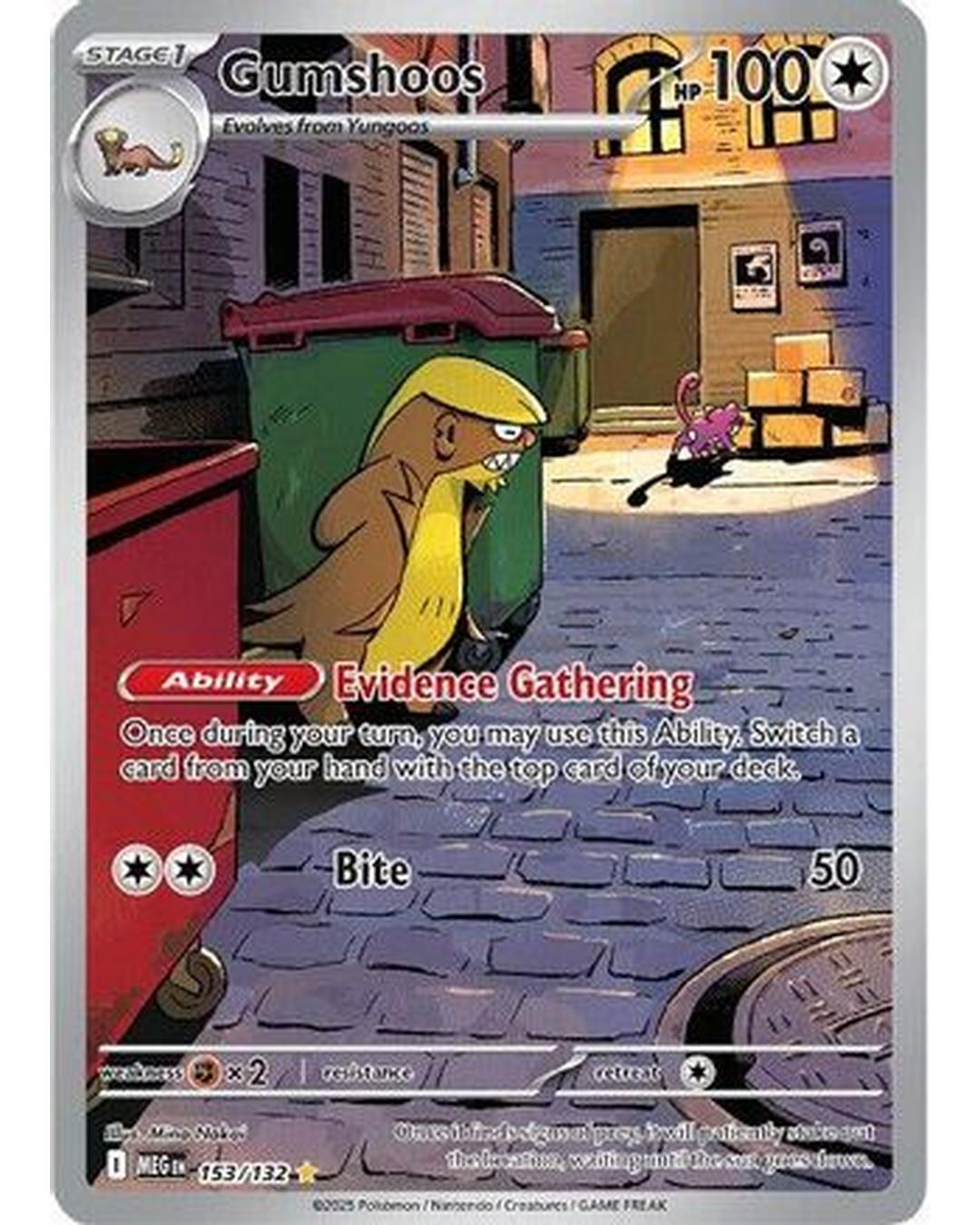 Gumshoos 153/132  - Holofoil ME01 Mega Evolution - Illustration Rare