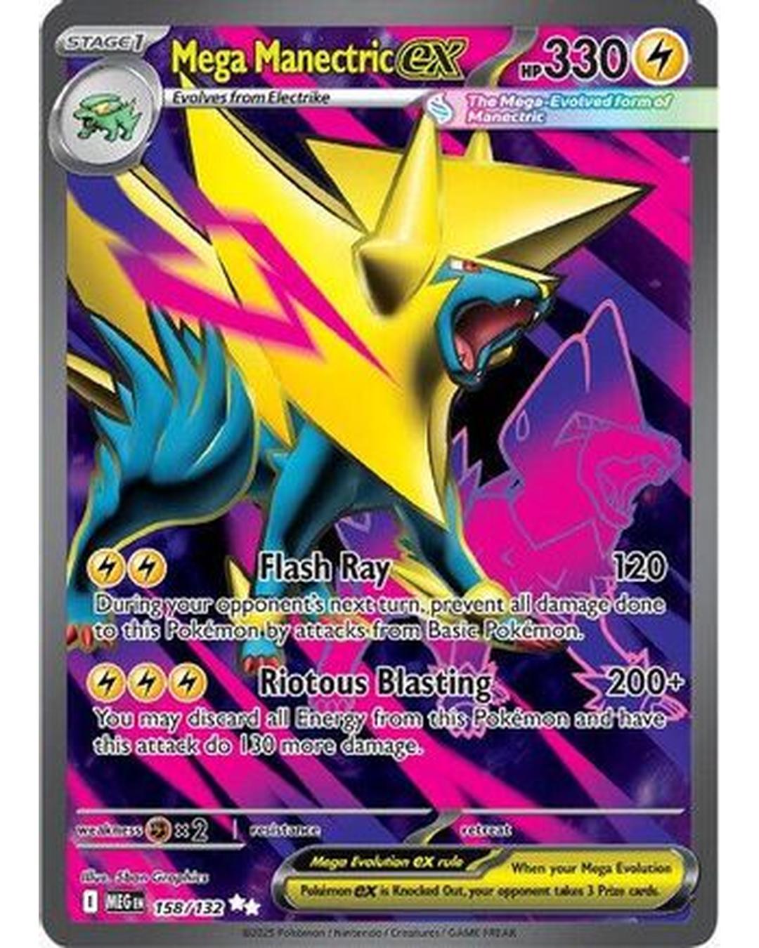 Mega Manectric ex 158/132  - Holofoil ME01 Mega Evolution - Ultra Rare