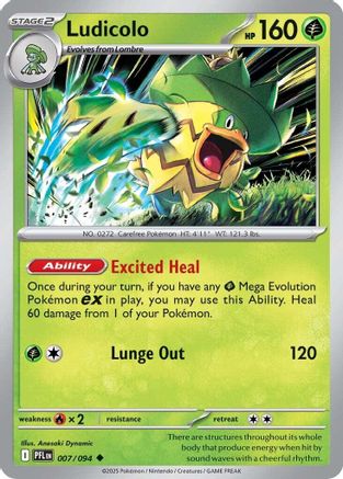 Ludicolo 007/094  ME02 Phantasmal Flames - Uncommon