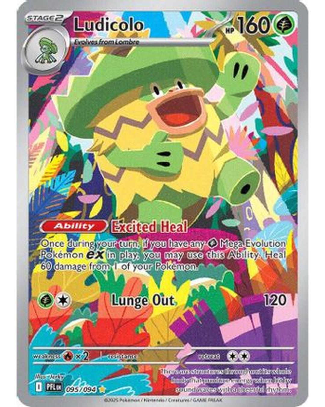 Ludicolo 095/094  - Holofoil ME02 Phantasmal Flames - Illustration Rare