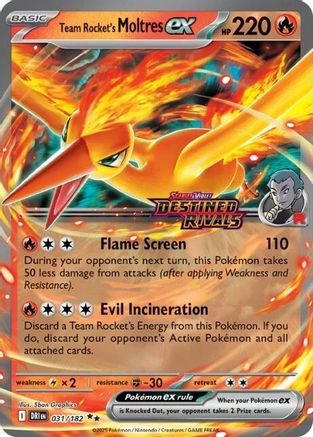Team Rocket's Moltres ex 031/182  - Holofoil Miscellaneous Cards & Products - Double Rare