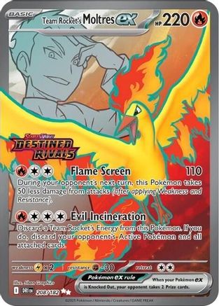 Team Rocket's Moltres ex 208/182  - Holofoil Miscellaneous Cards & Products - Double Rare