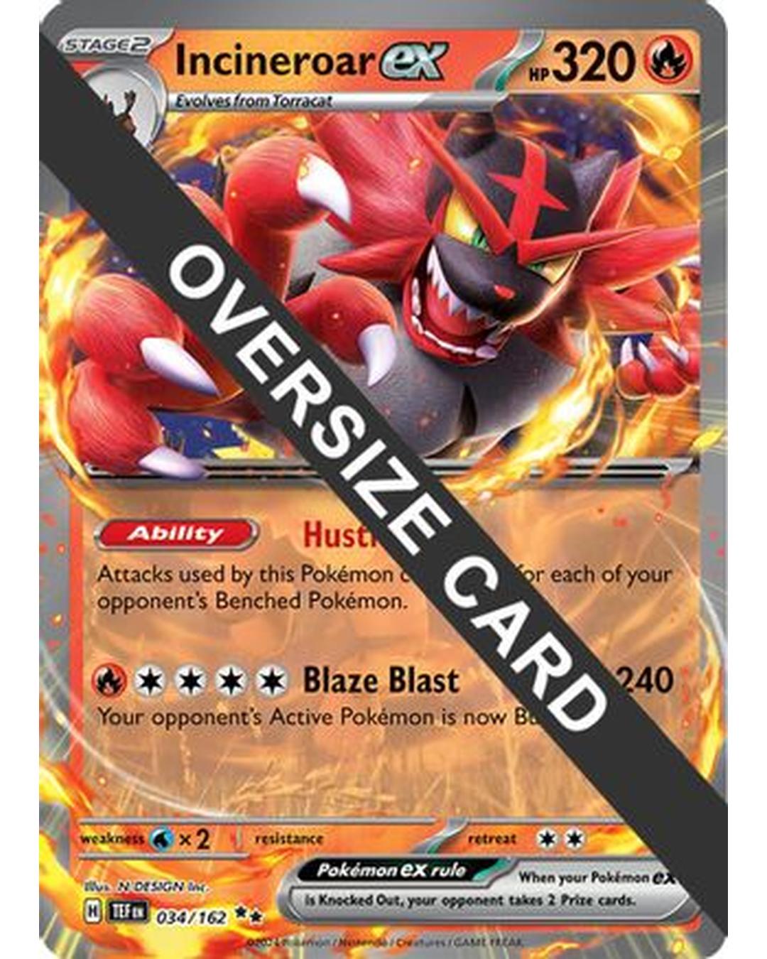 Incineroar ex 034/162  - Holofoil Jumbo Cards - Double Rare