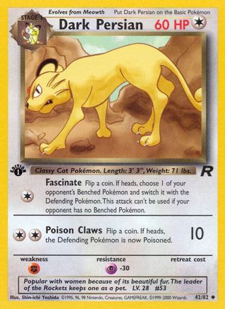 Dark Persian 042/82  - 1st Edition Team Rocket - Uncommon
