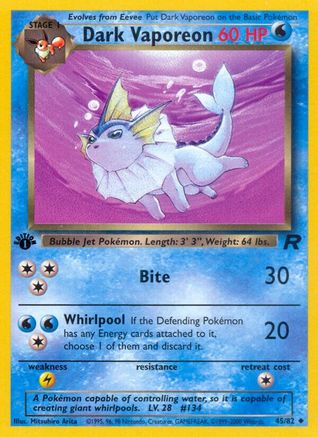 Dark Vaporeon 045/82  - Unlimited Team Rocket - Uncommon
