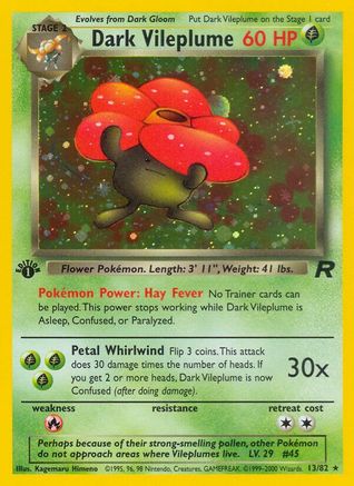 Dark Vileplume (13) 013/82  - 1st Edition Holofoil Team Rocket - Holo Rare