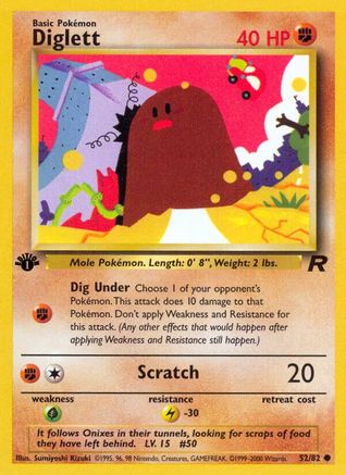 Diglett 052/82  - 1st Edition Team Rocket - Common
