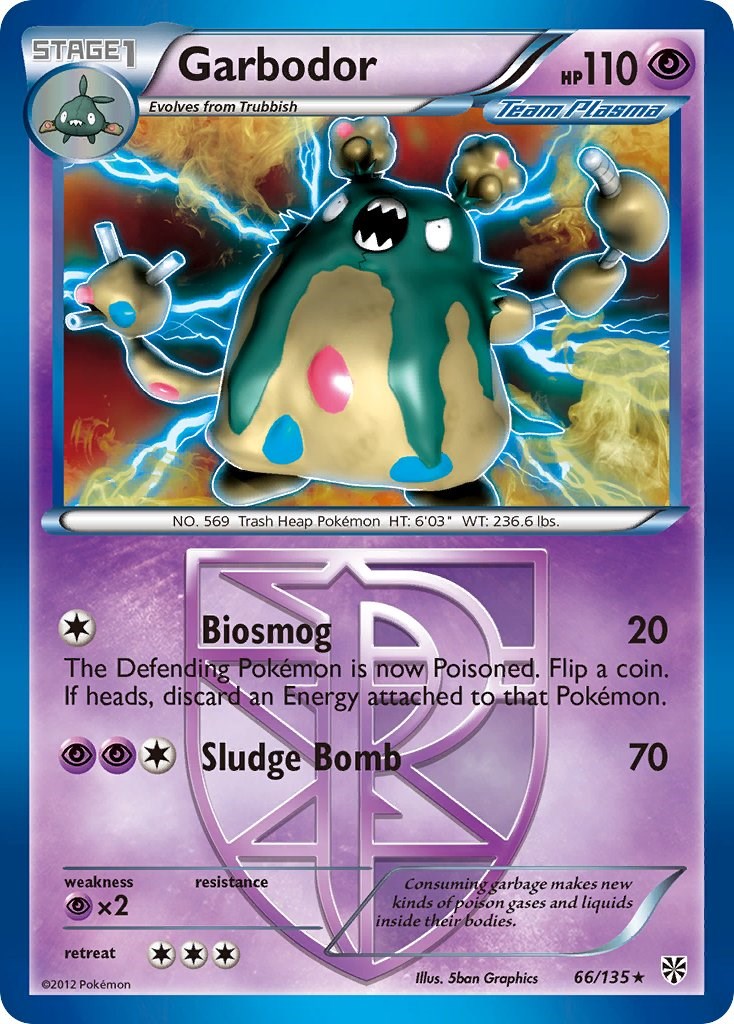 Garbodor (Team Plasma) (66) 66/135 - (Plasma Storm) (Holo Rare) Holofoil