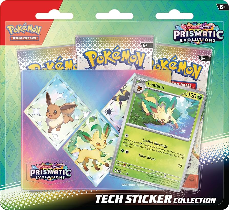 POKÉMON TCG Scarlet & Violet 8.5: Prismatic Evolutions Tech Sticker Collection - Leafeon - Groovy Collectables