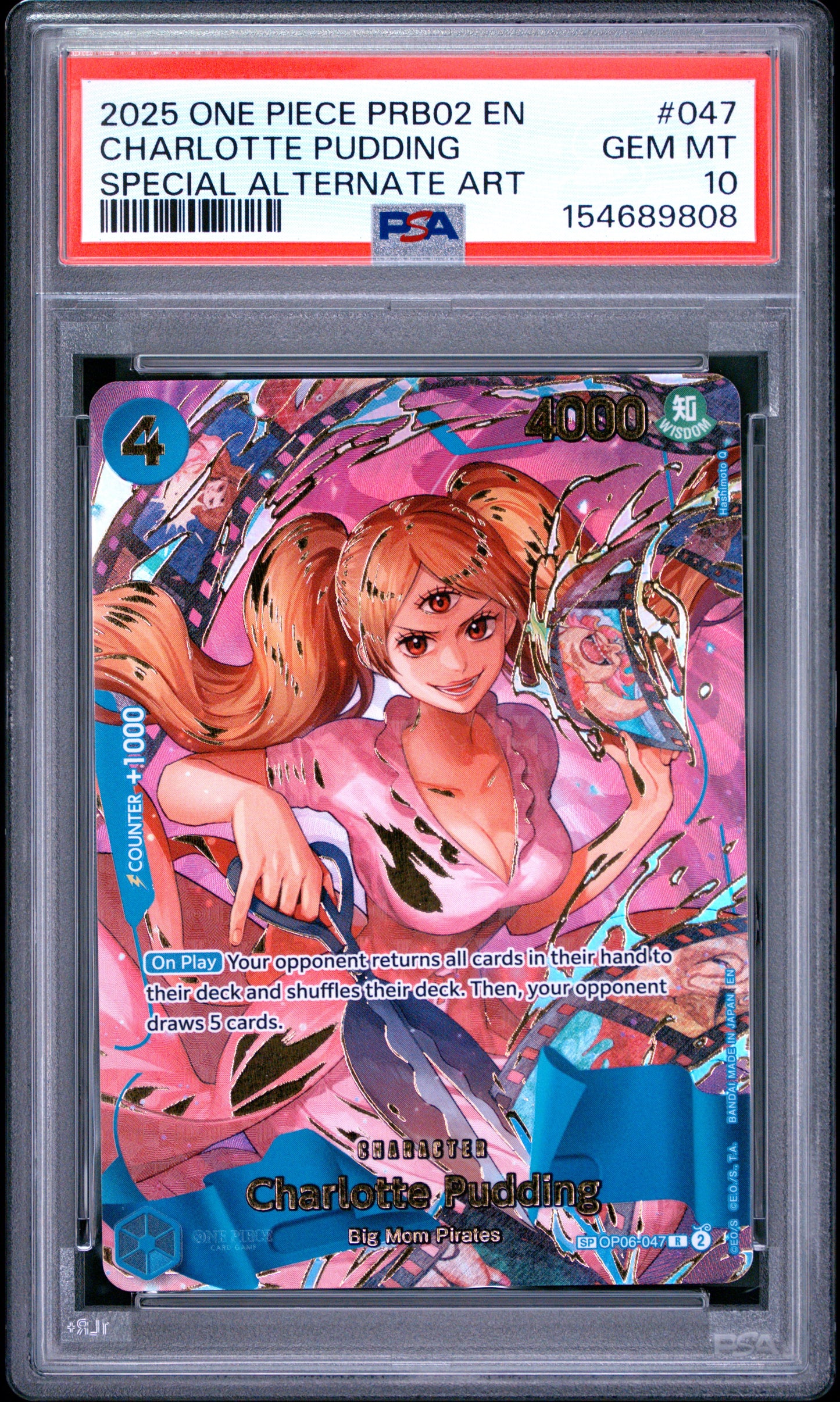 PSA 10 - 2025 One Piece Premium Booster The Best Vol. 2 OP06-047 Charlotte Pudding Alternate Art