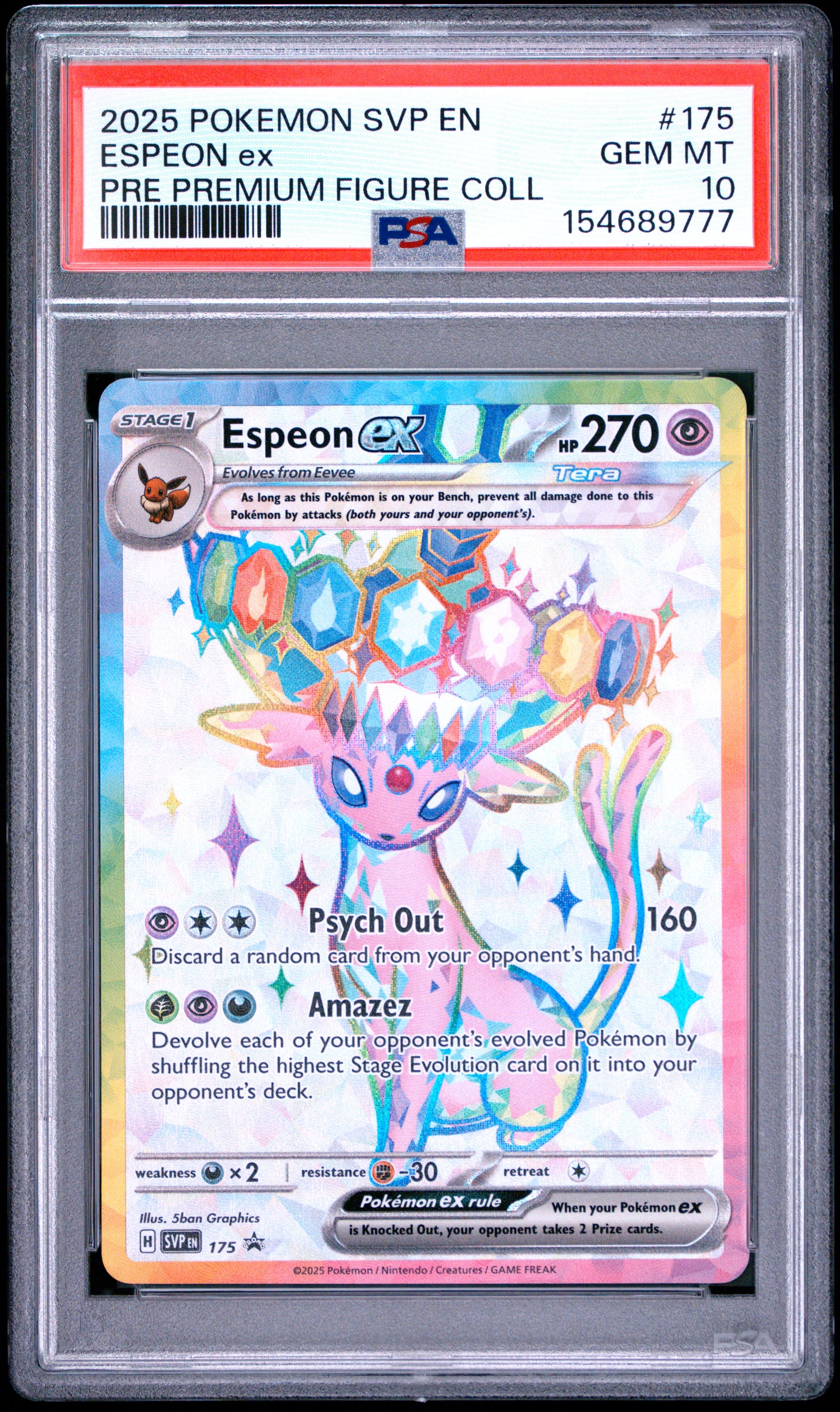 PSA 10 - 2025 Pokemon Scarlet & Violet Black Star Promo #175 Espeon ex