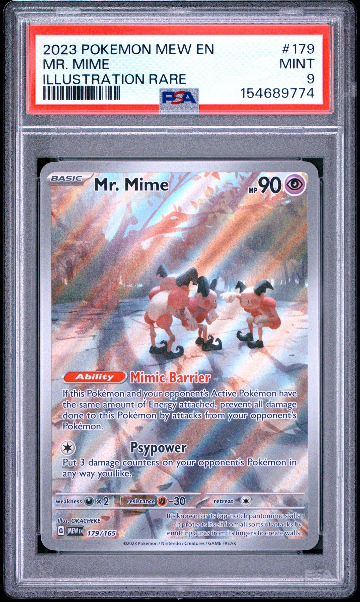 PSA 9 - 2023 Pokemon Scarlet & Violet 151 #179 Mr. Mime Illustration Rare