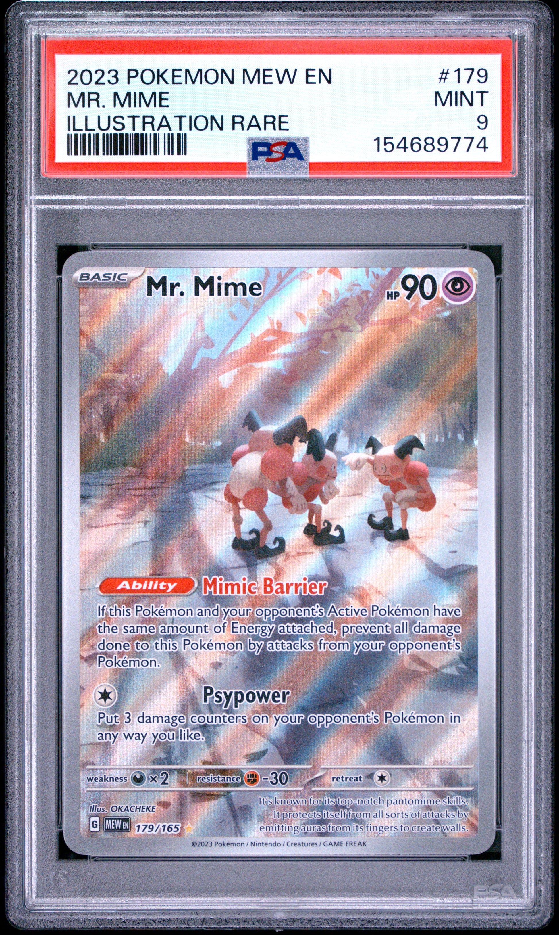 PSA 9 - 2023 Pokemon Scarlet & Violet 151 #179 Mr. Mime Illustration Rare