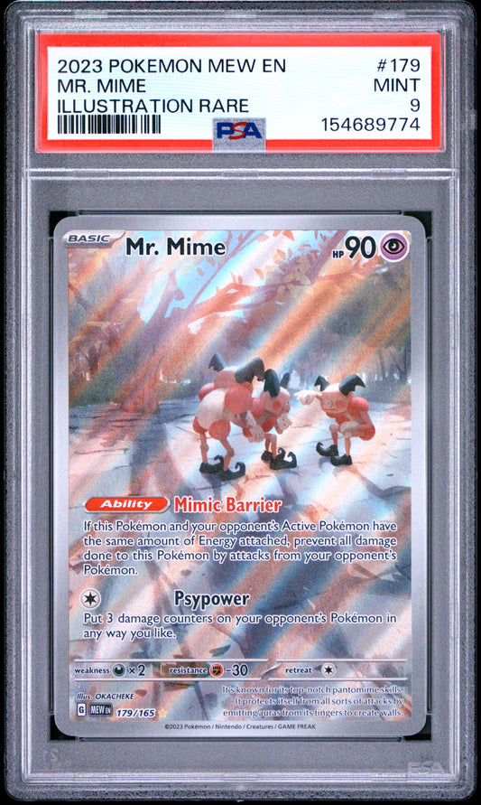 PSA 9 - 2023 Pokemon Scarlet & Violet 151 #179 Mr. Mime Illustration Rare