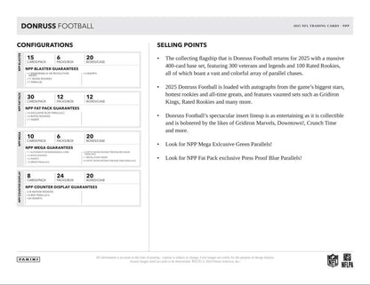 Panini NFL 2025 Donruss Football Trading Card Fat Pack Box