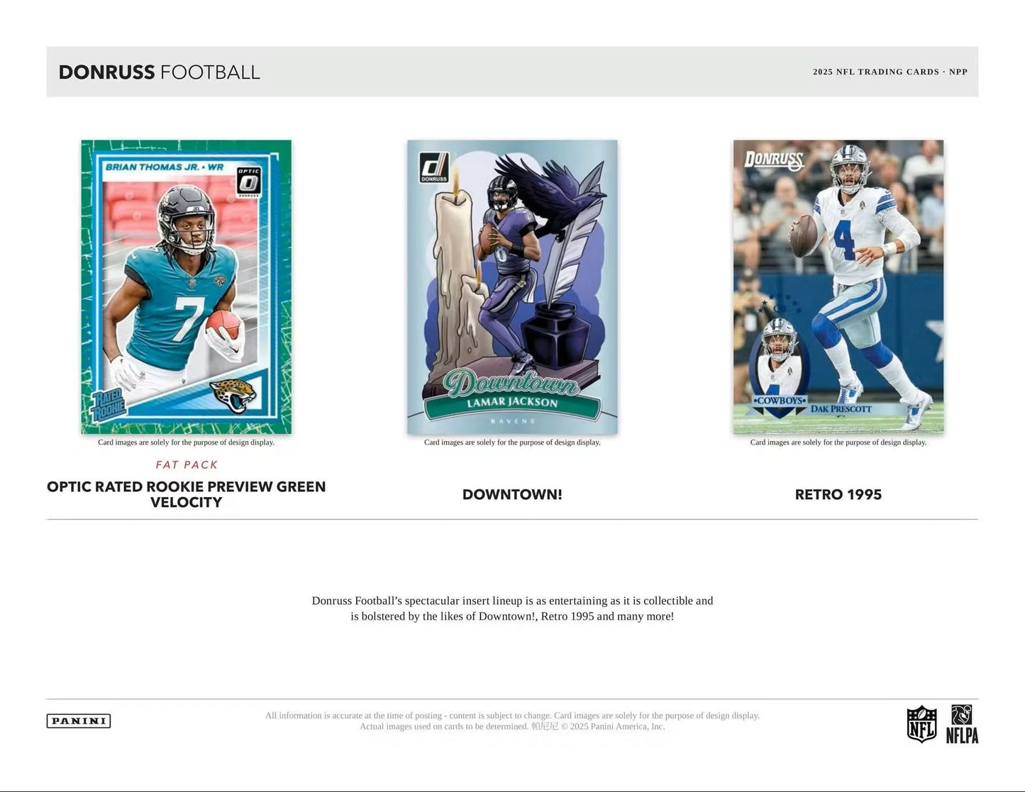 Panini NFL 2025 Donruss Football Trading Card Fat Pack Box