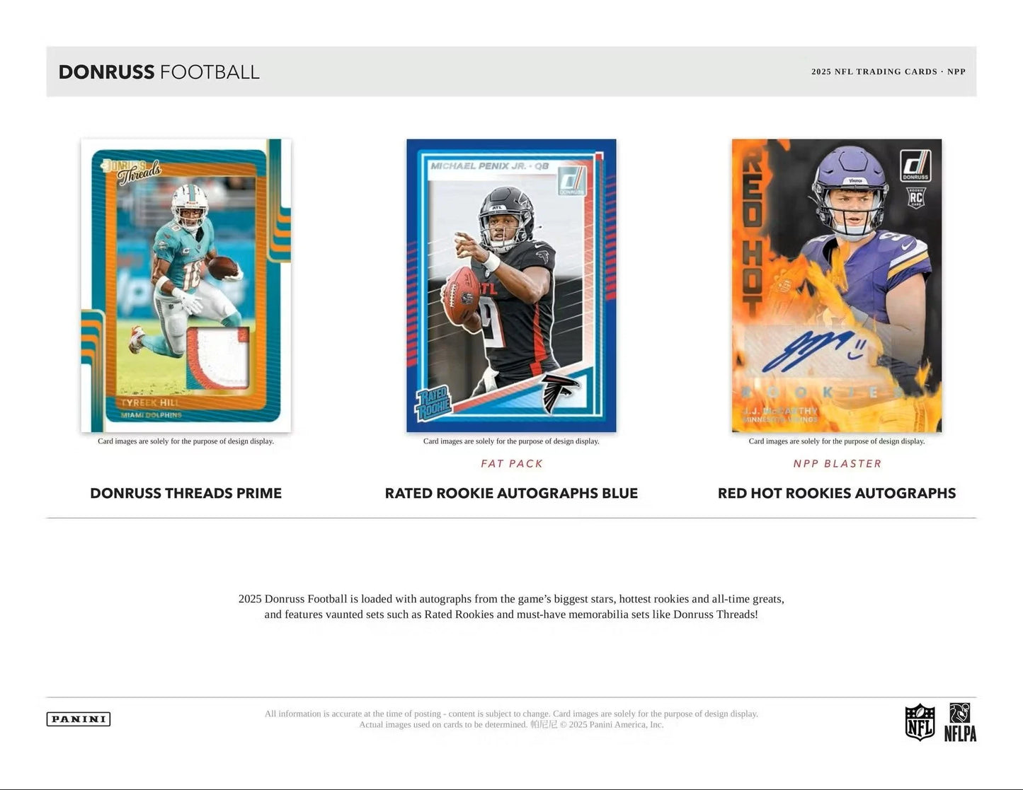 Panini NFL 2025 Donruss Football Trading Card Fat Pack Box