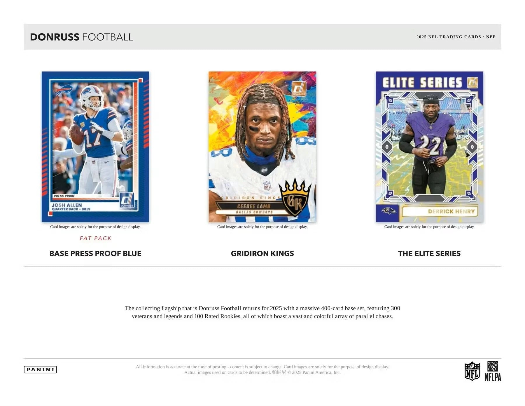 Panini NFL 2025 Donruss Football Trading Card Fat Pack Box