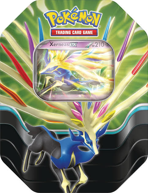 Pokémon TCG: Azure Legends Tin – Xerneas ex (4 Booster Packs & 1 Foil Promo Card) - Groovy Collectables