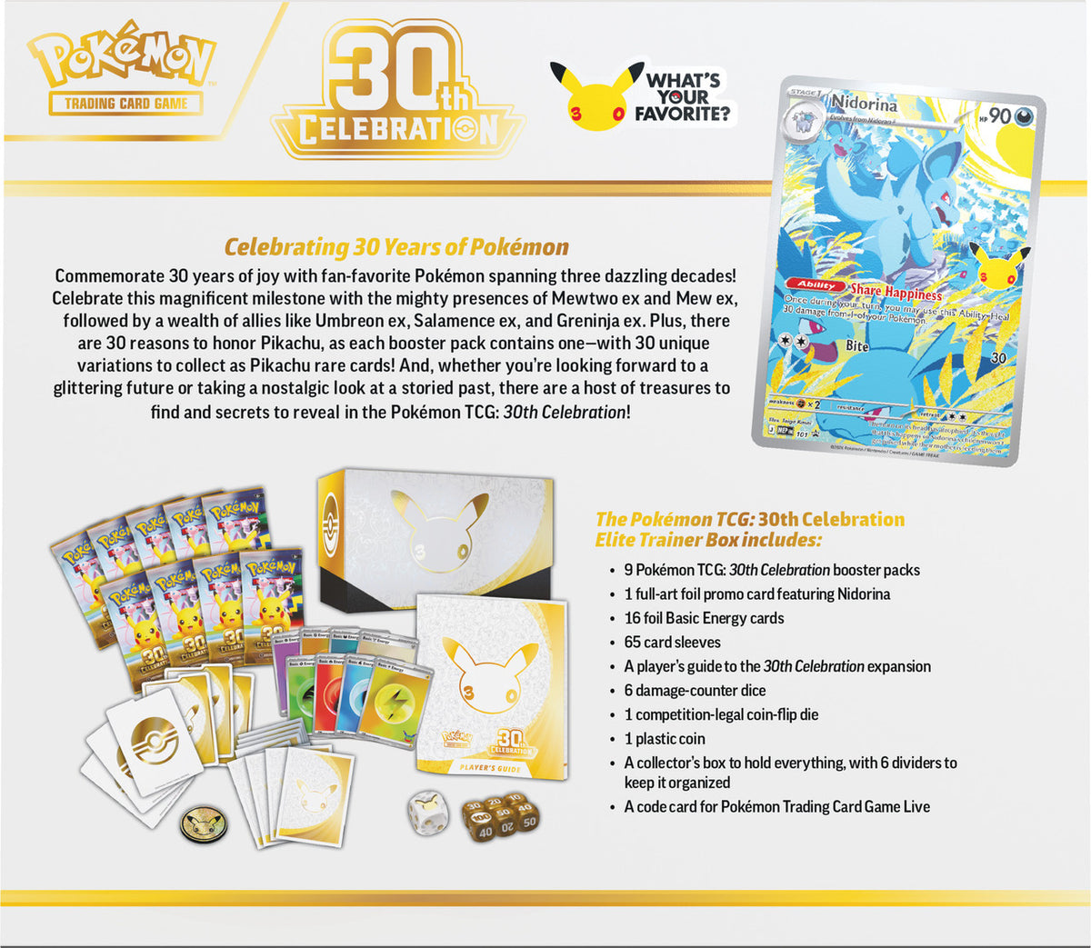 (Preorder) Pokemon TCG: 30th Celebration Elite Trainer Box