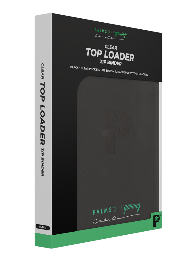 Collector's Series TOP LOADER Zip Binder - CLEAR - Black