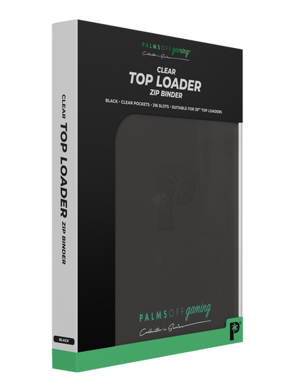 Collector's Series TOP LOADER Zip Binder - CLEAR - Black