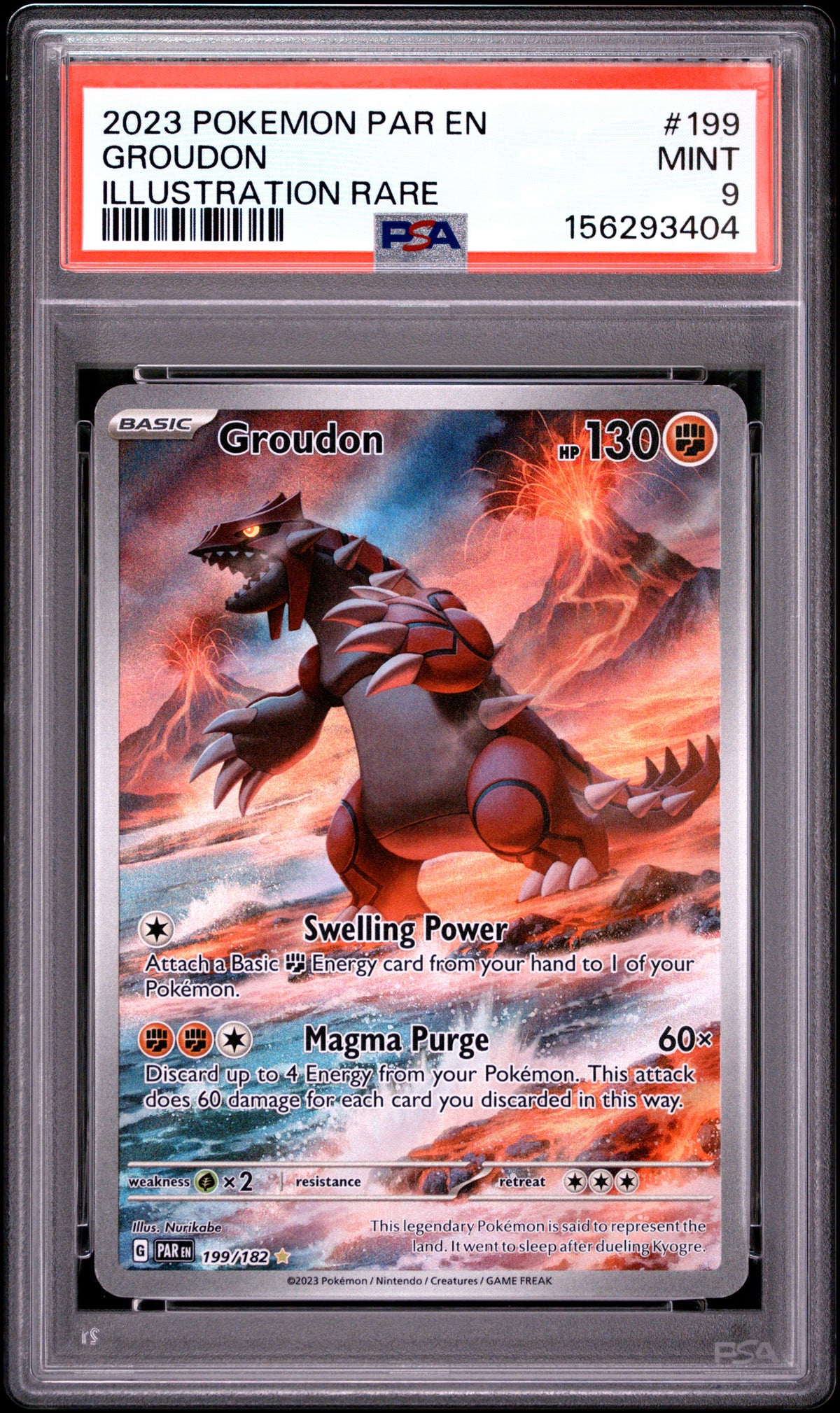 PSA 9 - 2023 Pokemon SV04: Paradox Rift #199 Groudon