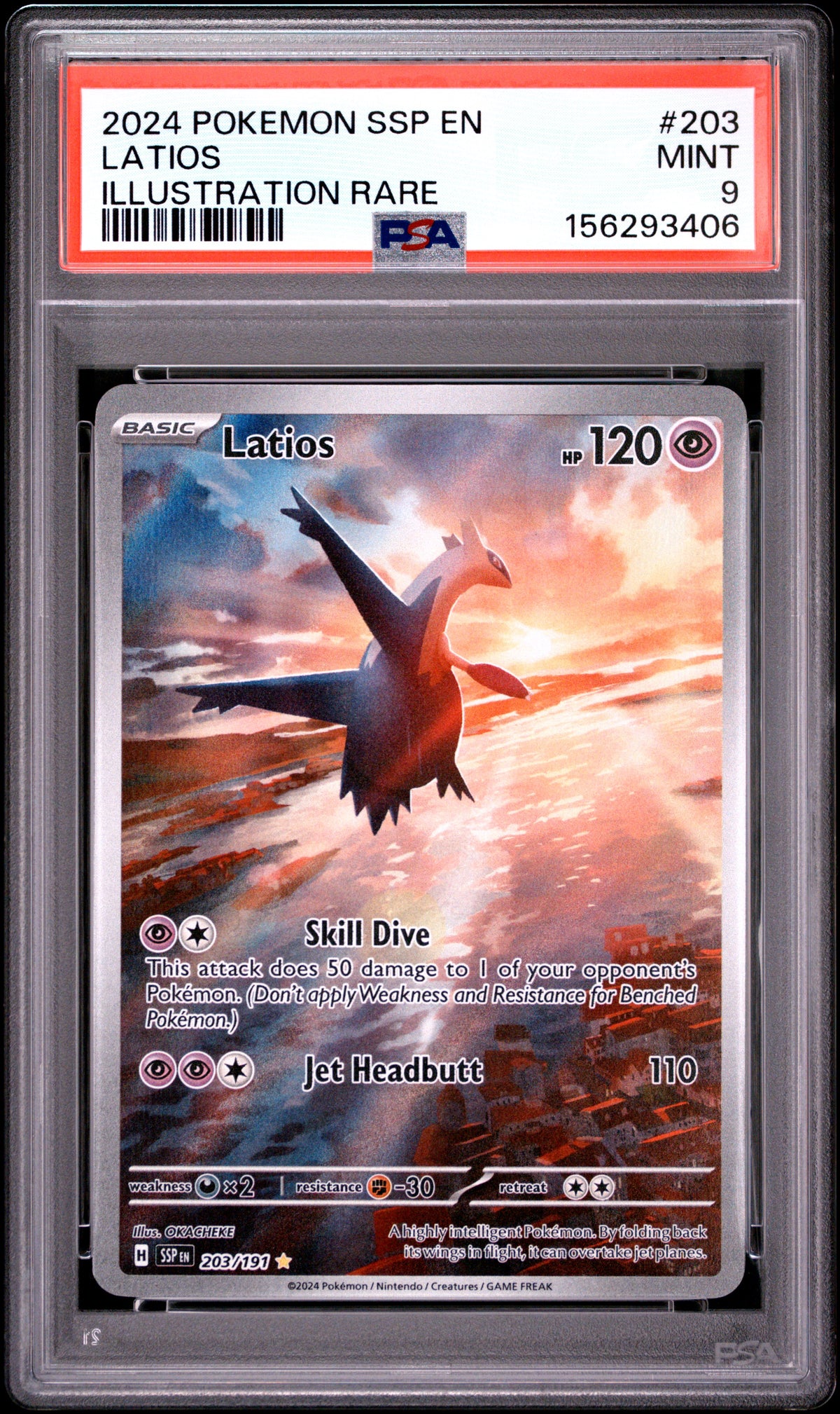 PSA 9 - 2024 Pokemon SV08: Surging Sparks #203 Latios